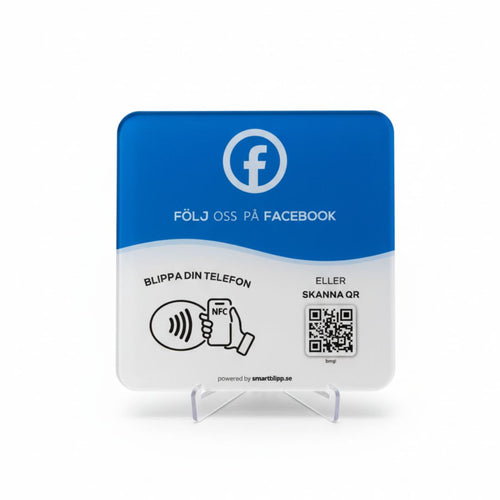 Facebook skylt - NFC & QR kod