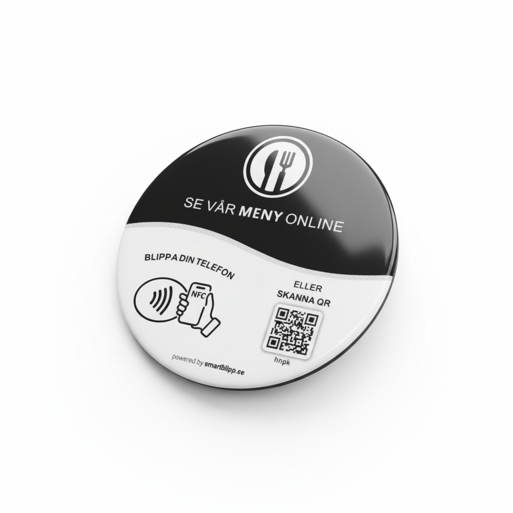 Meny klistermärke - NFC & QR-kod