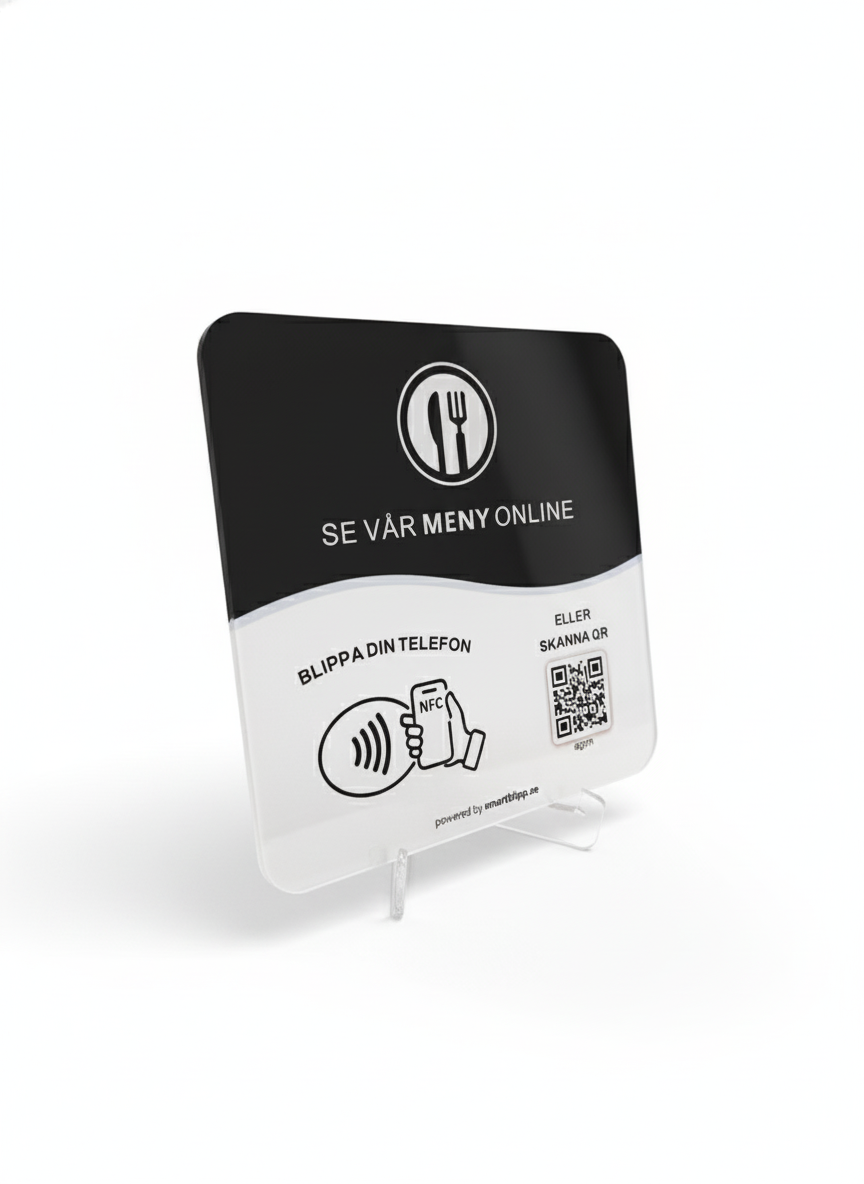 Meny skylt - NFC & QR-kod