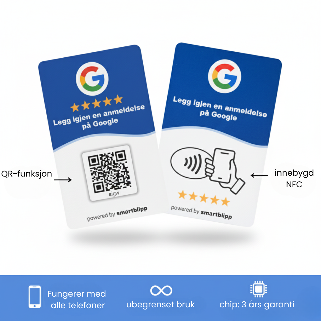 Google-anmeldelseskort, 5-pakning