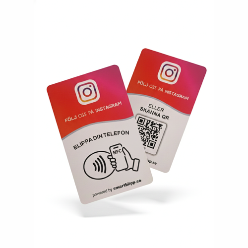 Instagram kort med NFC & QR-kod