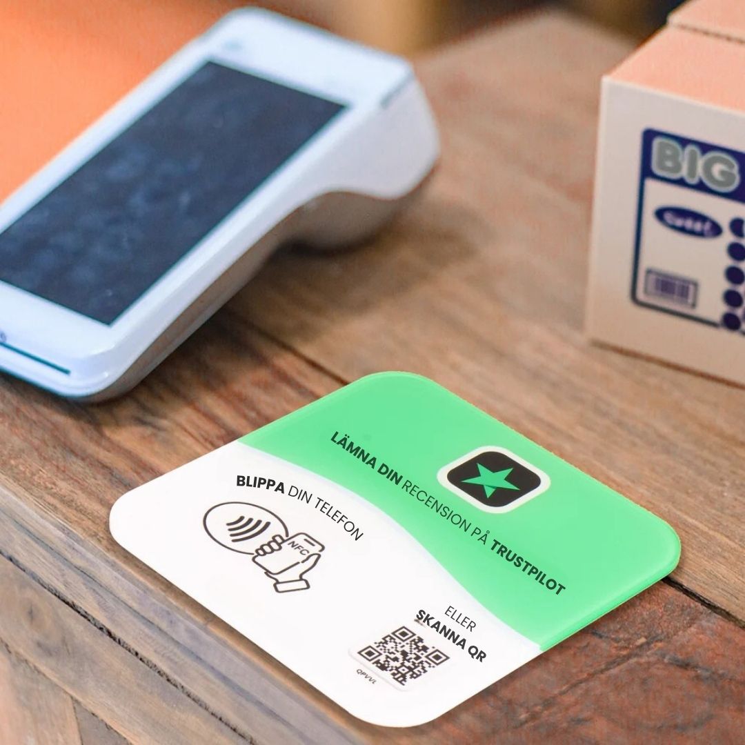 Trustpilot NFC skylt