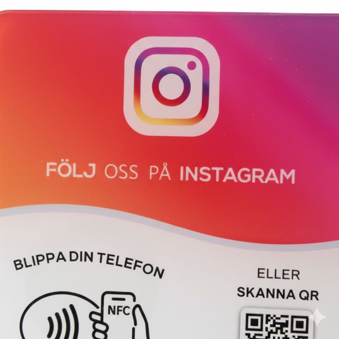 Instagram skylt - NFC & QR - kod - SmartBlipp