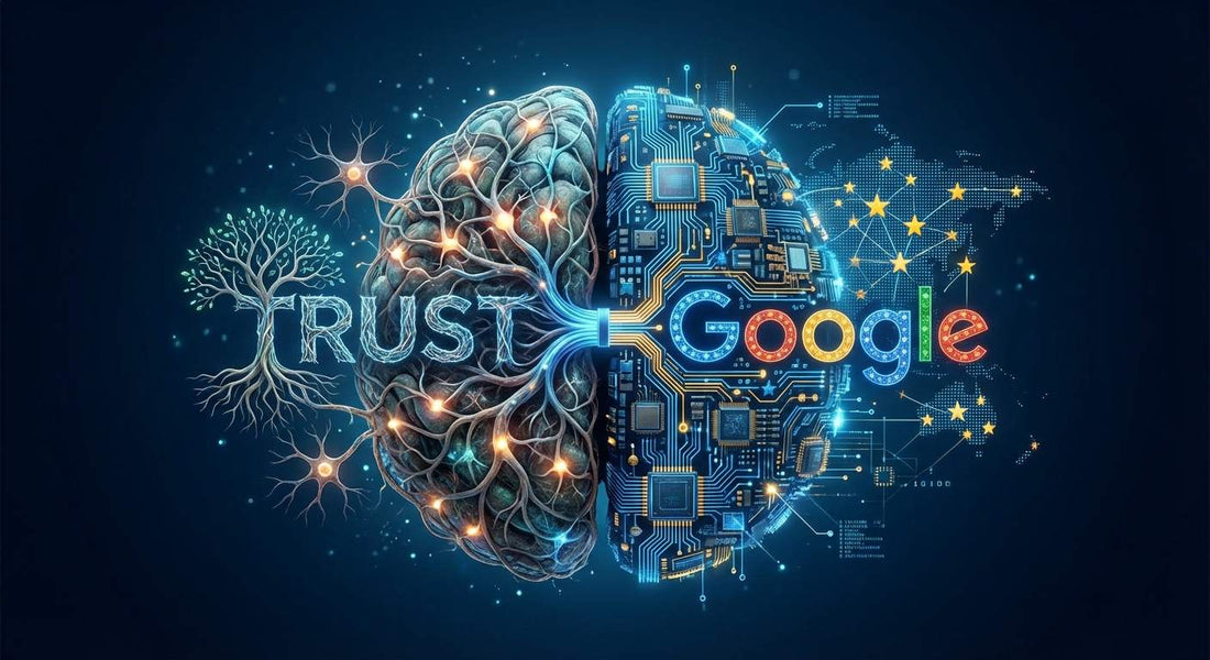 Illustration av hjärnan som visar hur psykologin bakom google recensioner och social proof påverkar våra beslut.