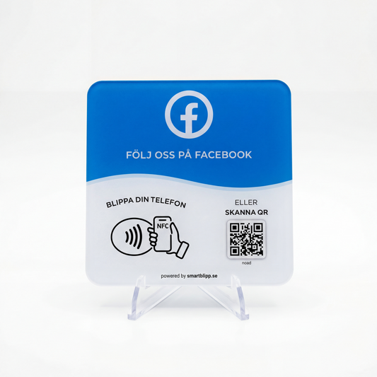 Facebook skylt - NFC & QR kod