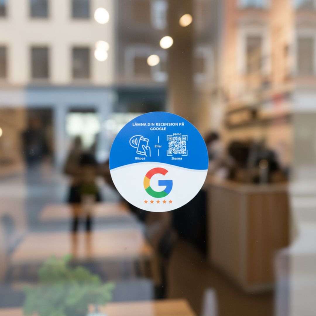 Google NFC fönsterdekaler 5-Pack