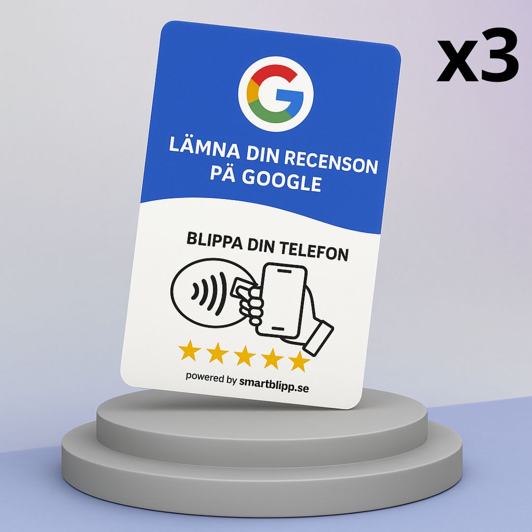 Google Recensionskort 3-Pack