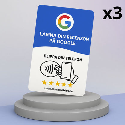 Google Recensionskort 3-Pack