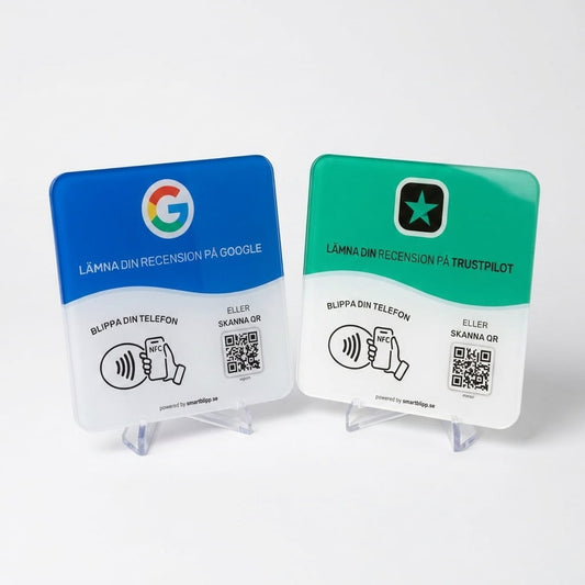 Google + Trustpilot Skyltar Bundle – NFC & QR-kod
