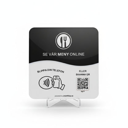 Meny skylt - NFC & QR-kod