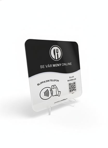 Meny skylt - NFC & QR-kod