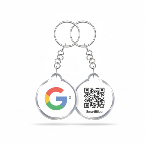 Google Recensionsnyckelring – NFC & QR Kod (5-Pack)