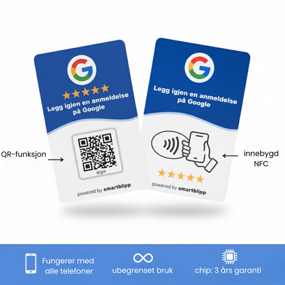 Google-anmeldelseskort, 5-pakning