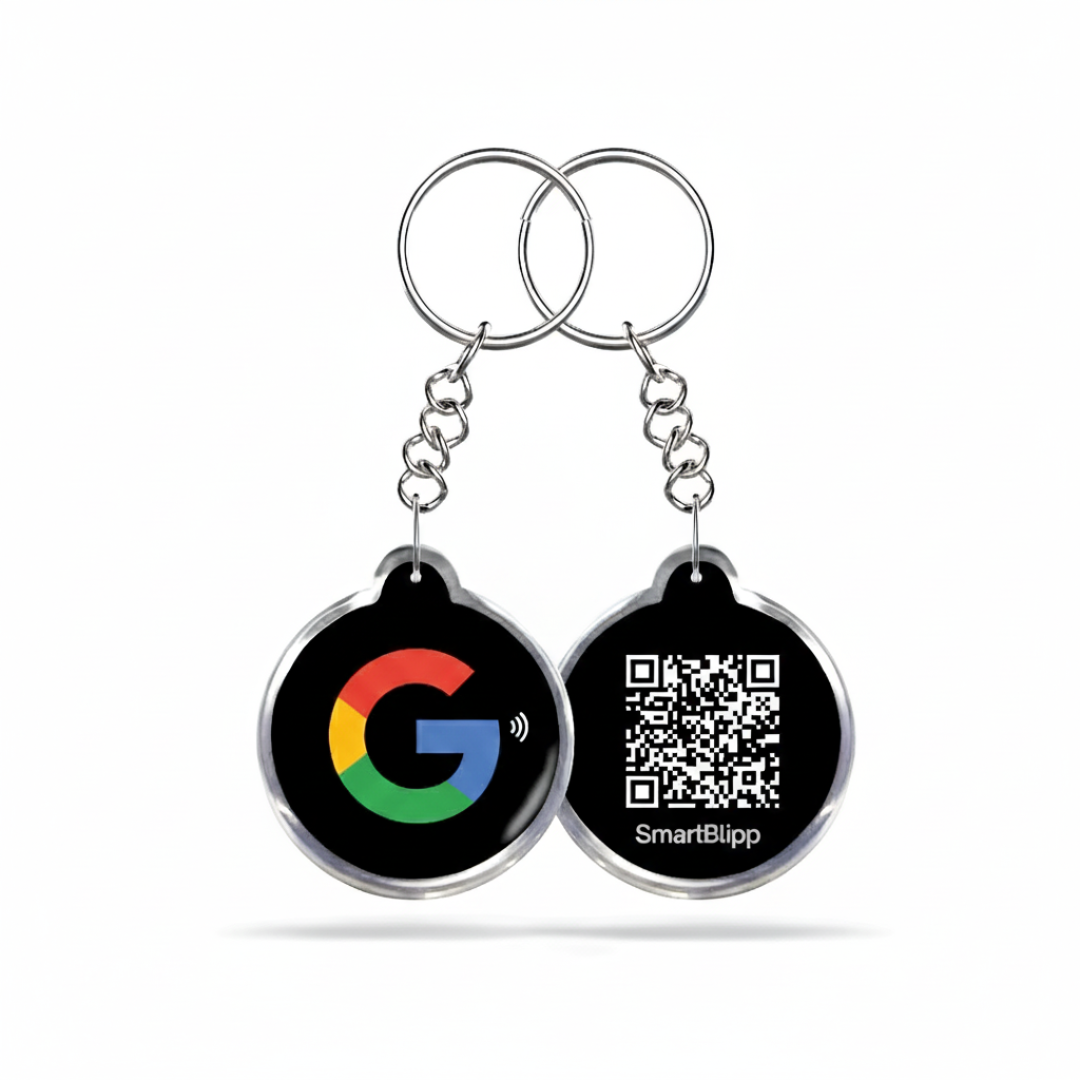 Google Recensionsnyckelring – NFC & QR Kod (5-Pack)
