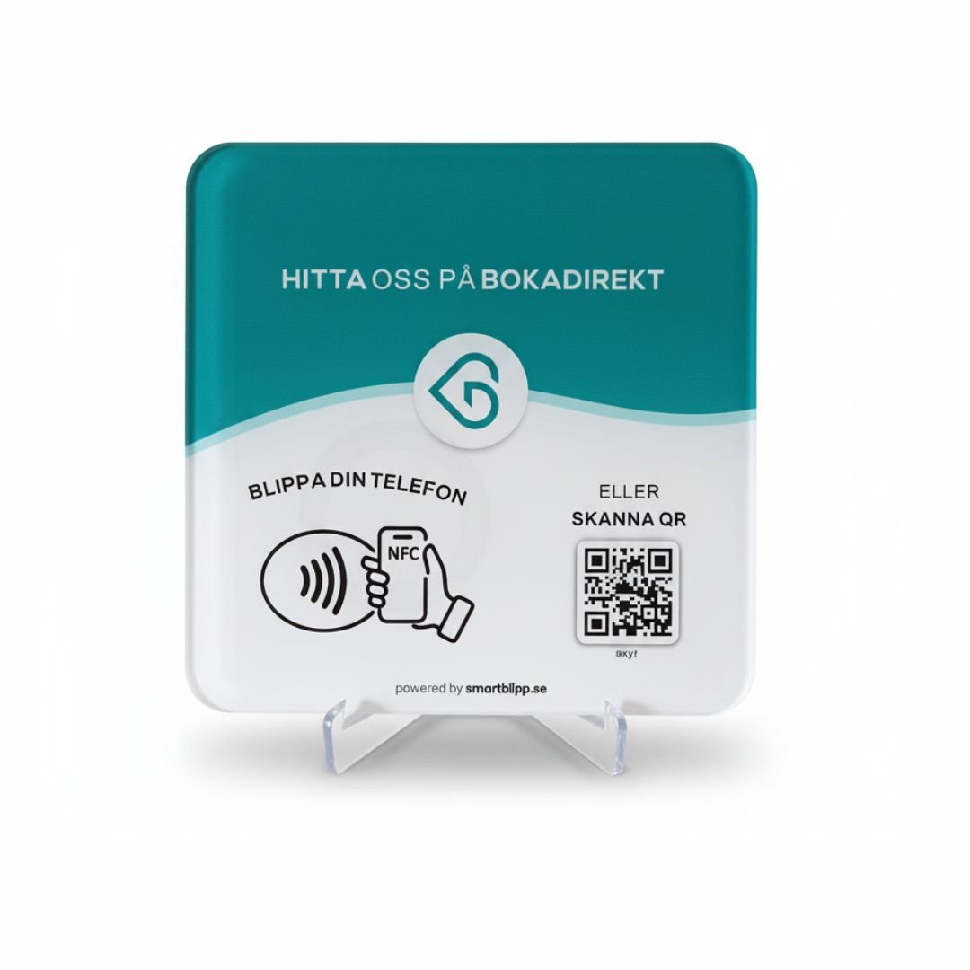 Bokadirekt skylt - NFC & QR kod - SmartBlipp