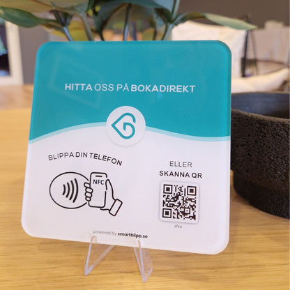 Bokadirekt skylt - NFC & QR kod - SmartBlipp