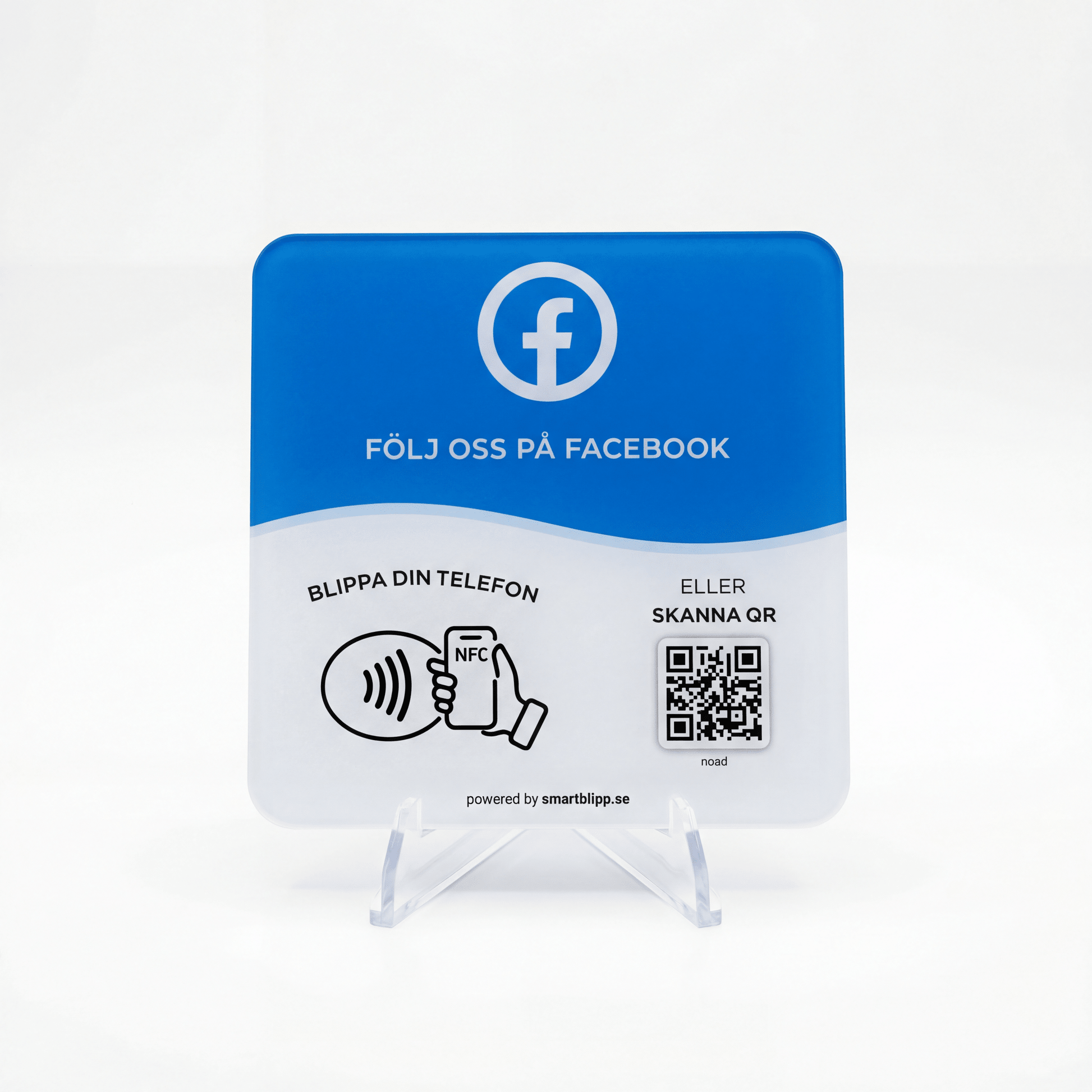 Facebook skylt - NFC & QR kod - SmartBlipp