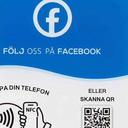 Facebook skylt - NFC & QR kod - SmartBlipp