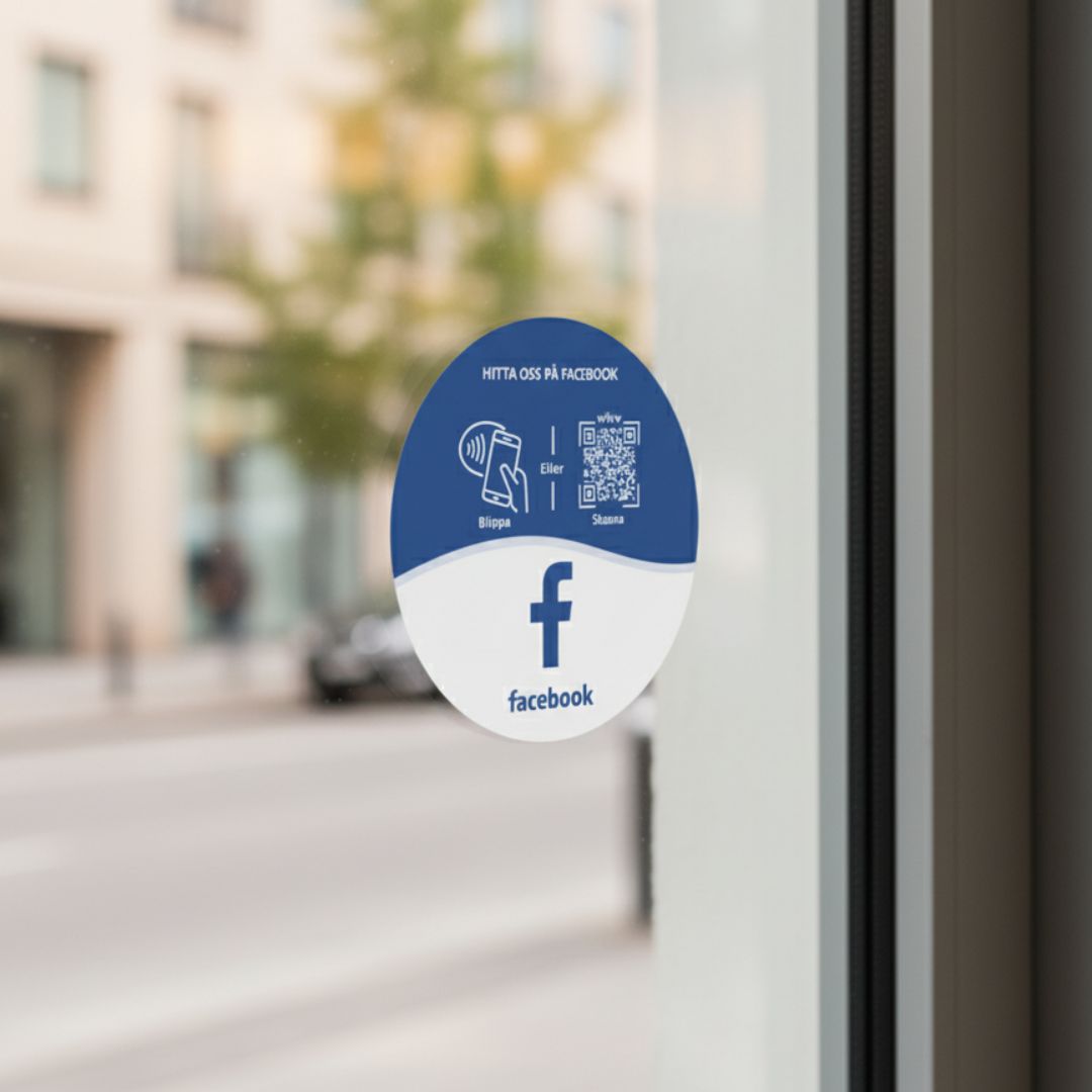 Facebook NFC fönsterdekal