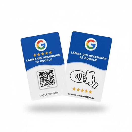 Google recensionskort 3 - pack – NFC & QR - kod - SmartBlipp