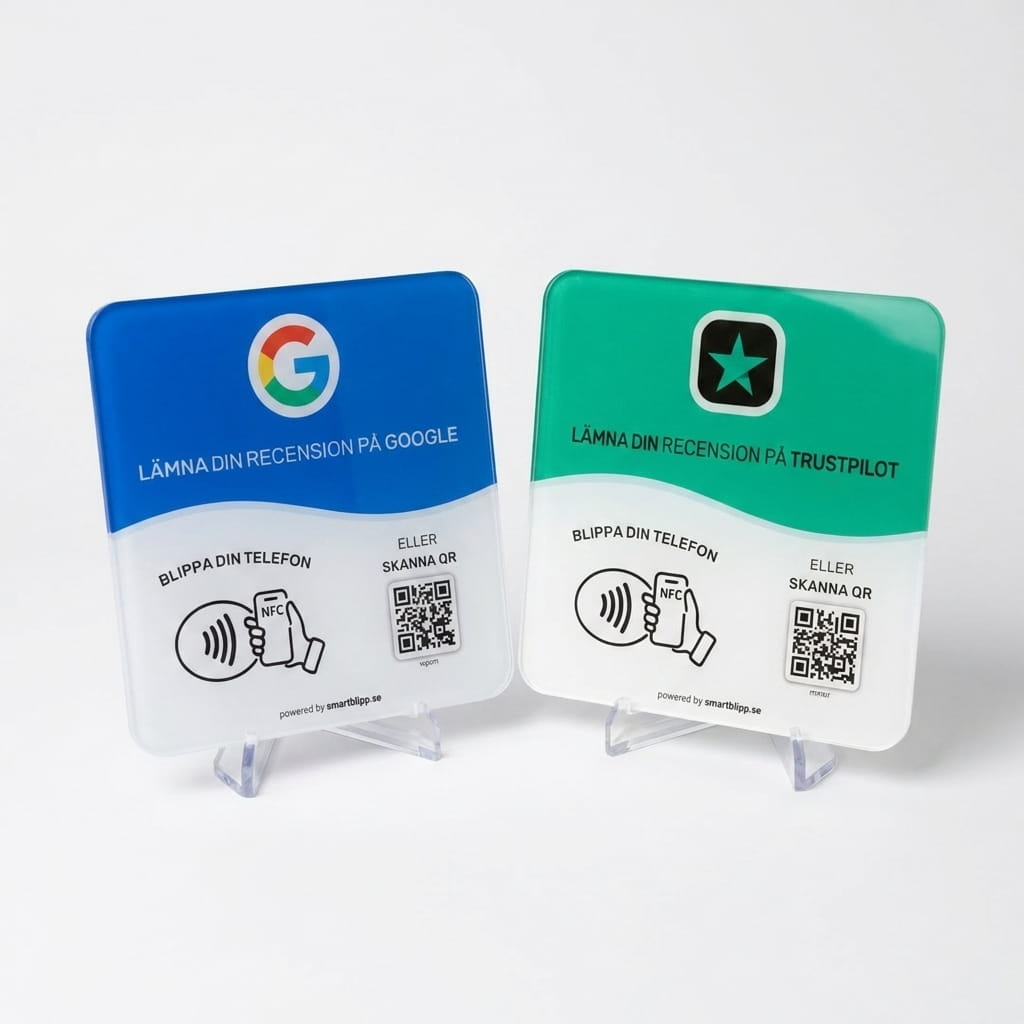 Google + Trustpilot Skyltar Bundle – NFC & QR - kod - SmartBlipp