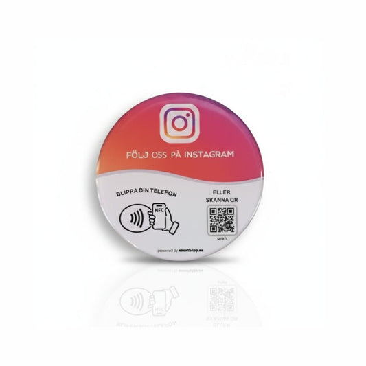 Instagram klistermärke - NFC & QR kod - SmartBlipp