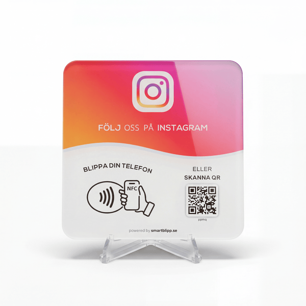 Instagram skylt - NFC & QR-kod