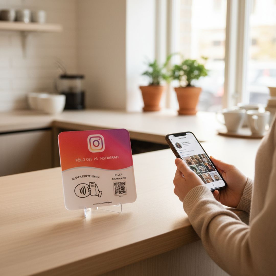 Instagram skylt - NFC & QR - kod - SmartBlipp