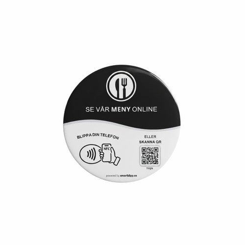 Meny klistermärke - NFC & QR - kod - SmartBlipp