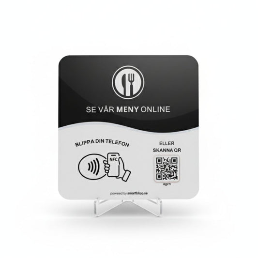 Meny skylt - NFC & QR - kod - SmartBlipp