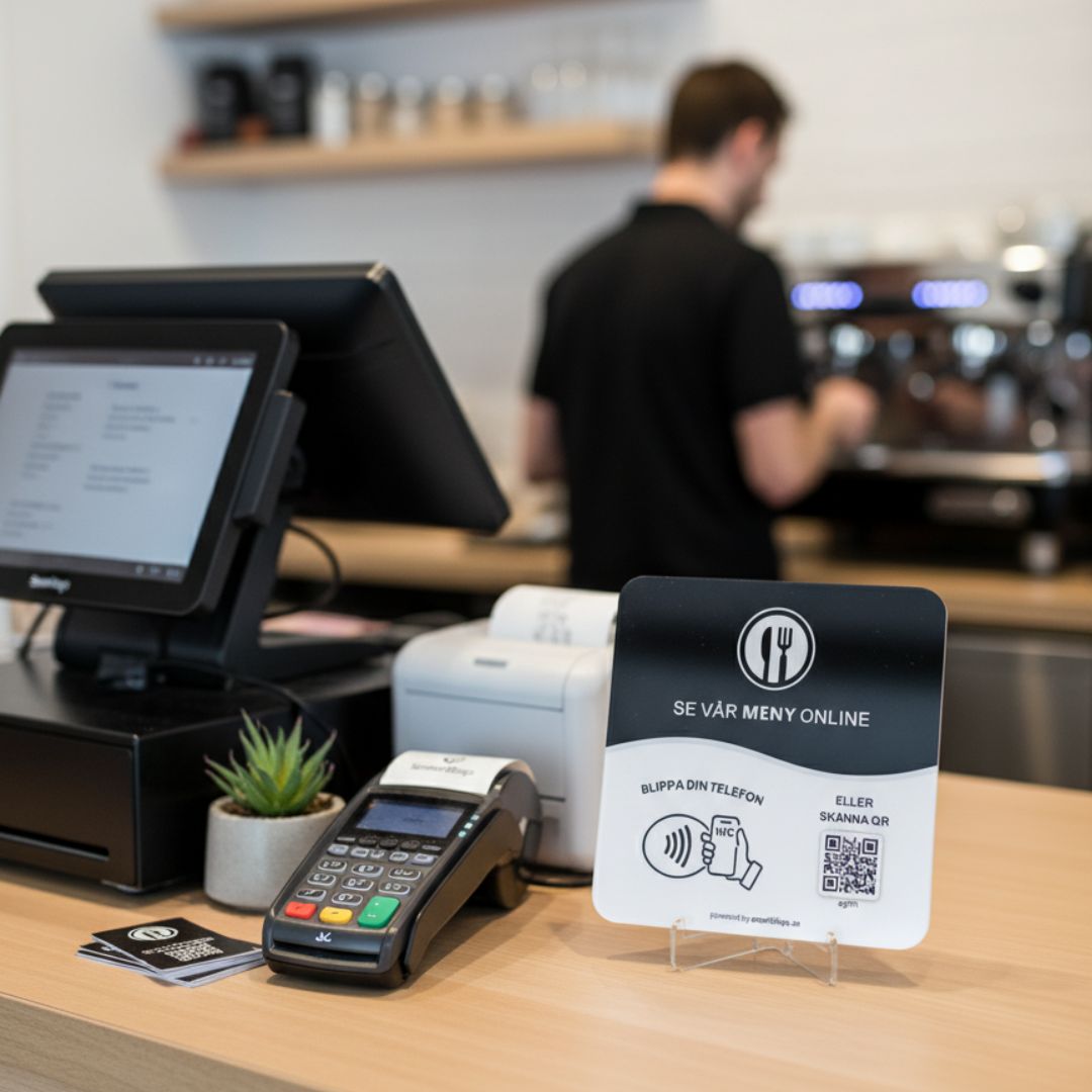 Meny skylt - NFC & QR - kod - SmartBlipp