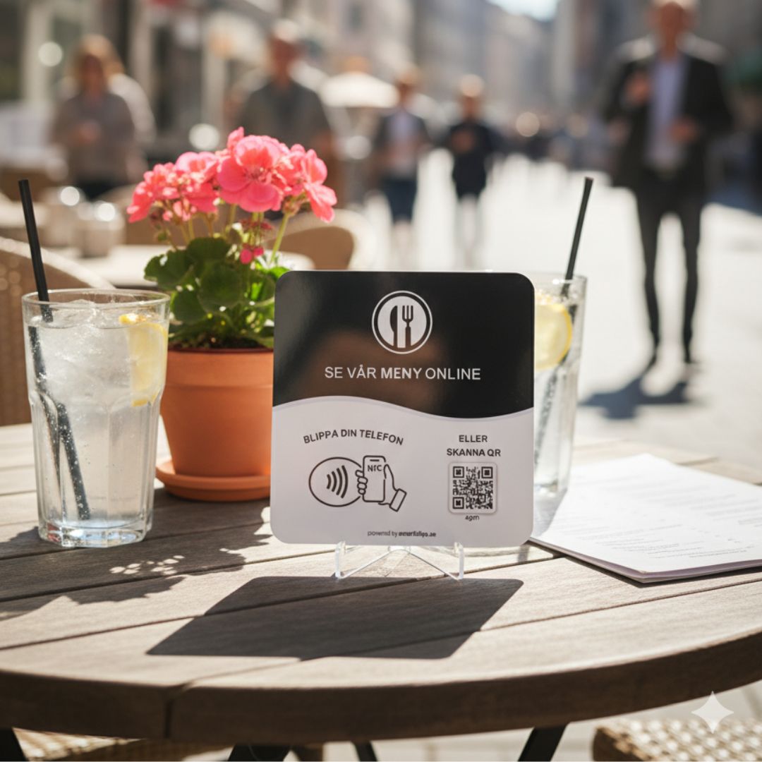 Meny skylt - NFC & QR - kod - SmartBlipp