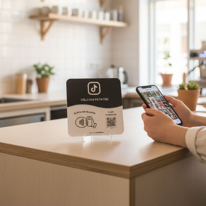 Tiktok skylt - NFC & QR kod - SmartBlipp