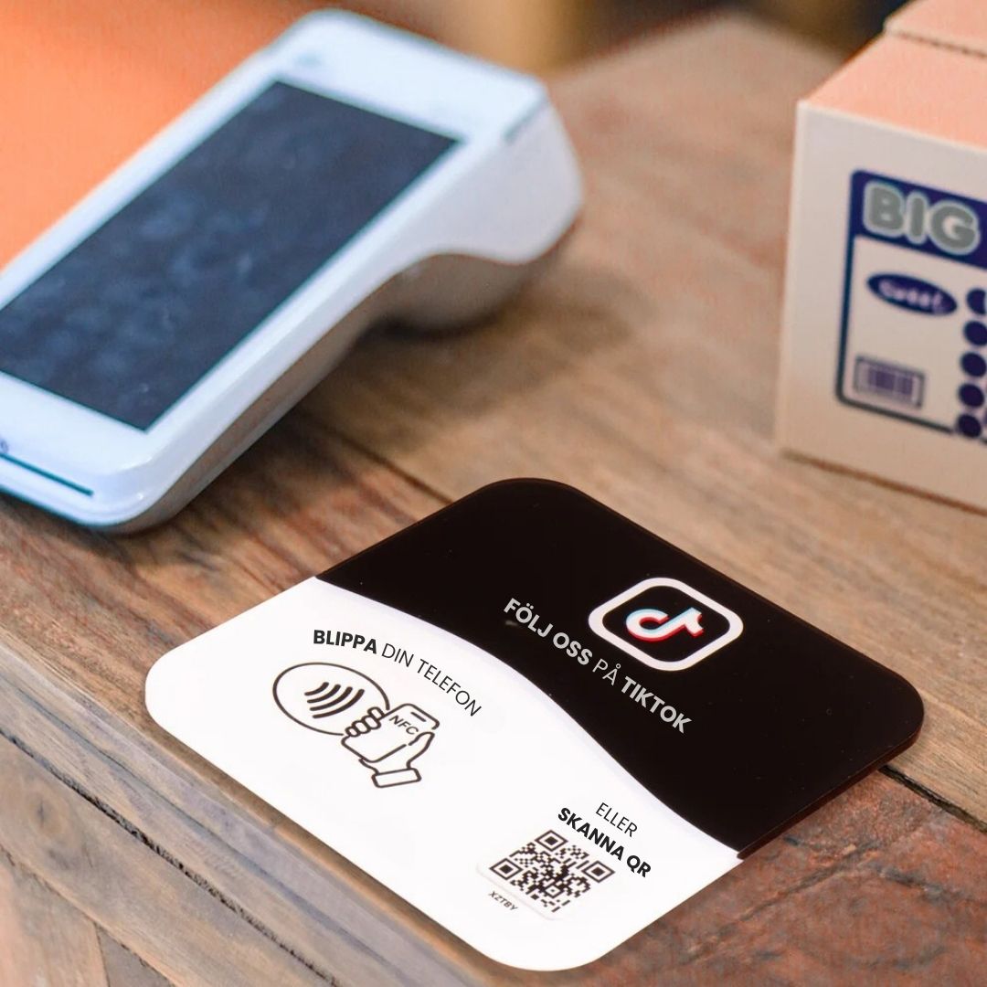 Tiktok skylt - NFC & QR kod - SmartBlipp