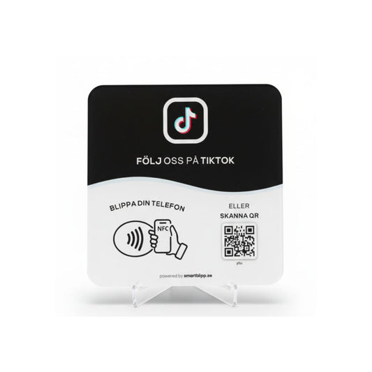 Tiktok skylt - NFC & QR kod - SmartBlipp
